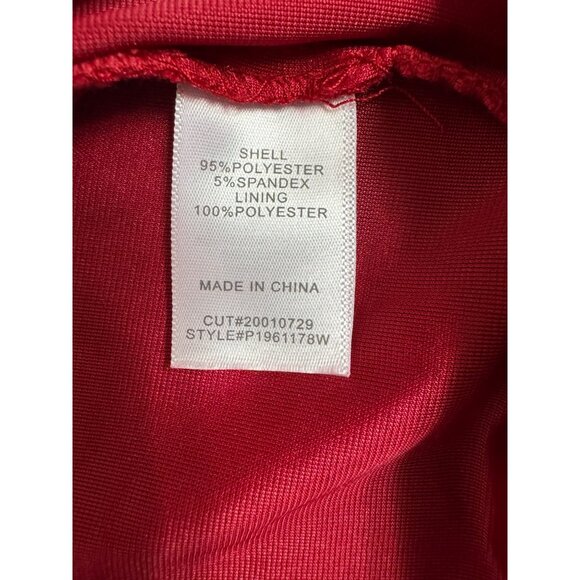 New Rich Red Velvet Ruched Mock Neck Dress Long Sleeves Size 20W Plus Sz Velour - Picture 6 of 7